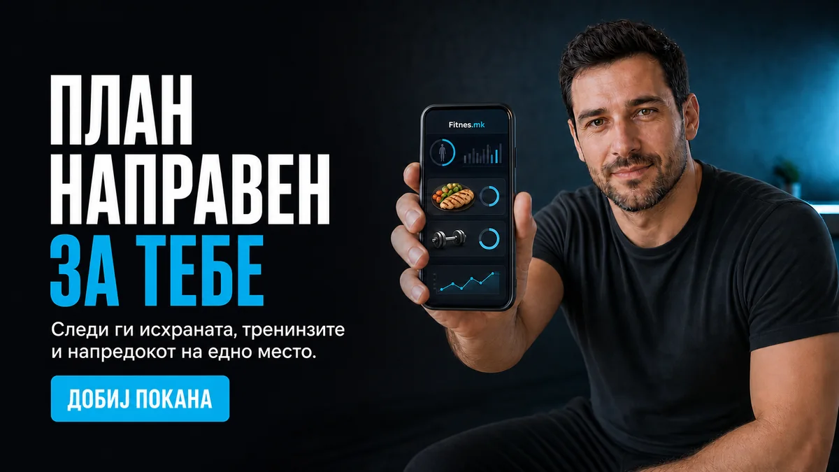 Fitnes.mk план за исхрана, тренинг и следење на напредокот